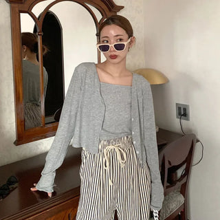 Cardigan & Sleeveless Set