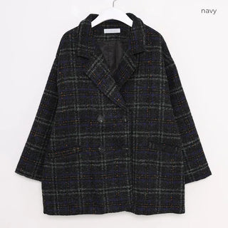 Vintage check double-breasted jacket