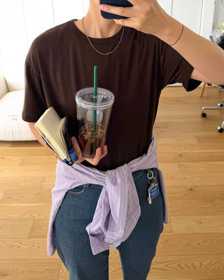 Colored short-sleeved tops