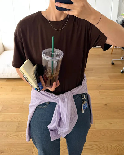 Colored short-sleeved tops