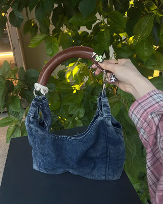 Denim shoulder bag