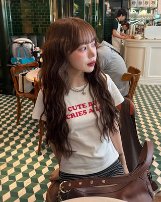 Lettering Crop T-Shirt