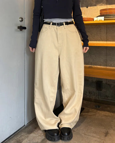 Wide-fit cotton pants