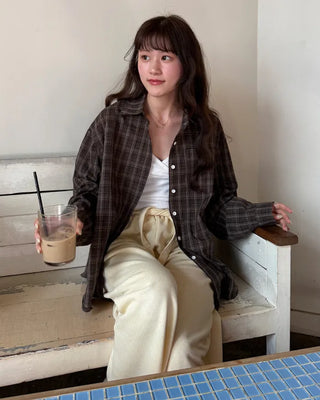 Checked oversized shirt