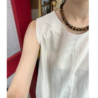 Glossy Brown Ball Necklace