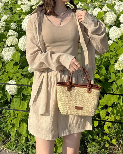Rattan tote bag