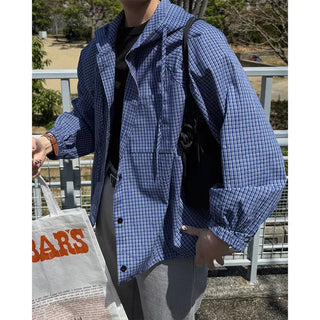 Checked hooded parka