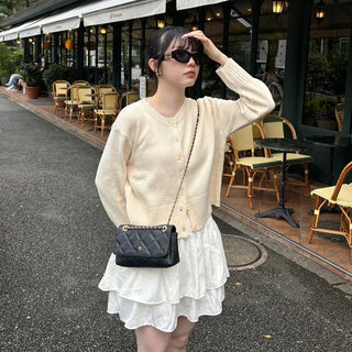 Basic color cardigan