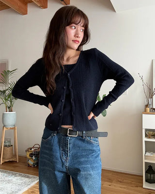 Punching knit ensemble