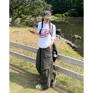 (Unisex) Wide Knee Tuck Cargo Pants