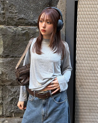 Rayon long-sleeved T-shirt