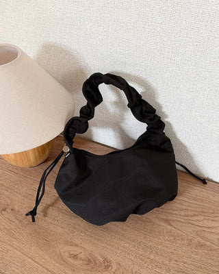 Shirring String Half Moon Bag