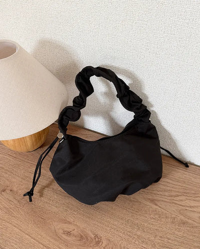 Shirring String Half Moon Bag