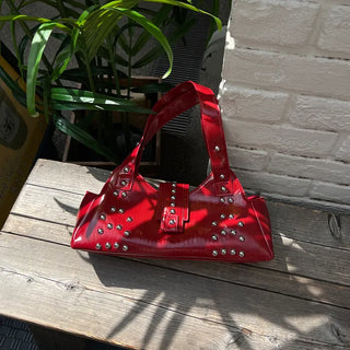 Studded Ribbon Shaped Shoulder Bag