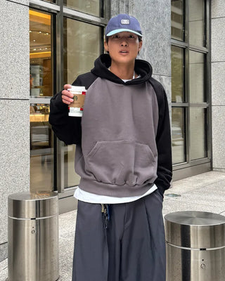 Raglan Collar Block Hoodie