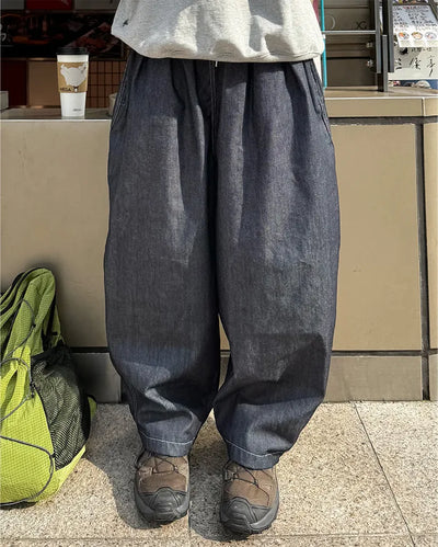 (Unisex) Two-pleat wide-leg pants