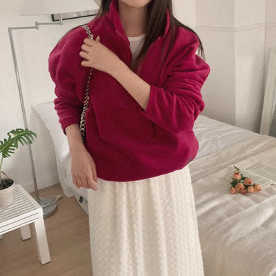 Fleece half-zip sweatshirt