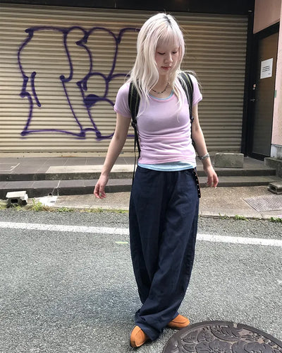 Summer Tencel Cotton Wide Pants