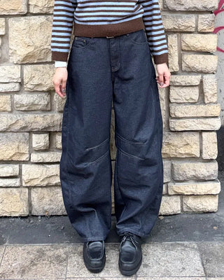(Unisex) Dart Balloon Denim Pants