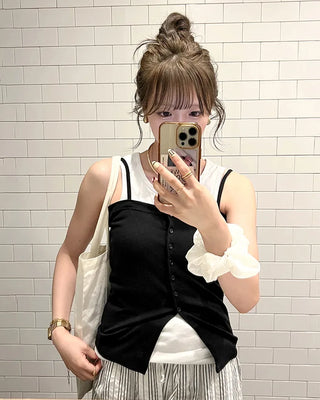 Button Rib Bustier