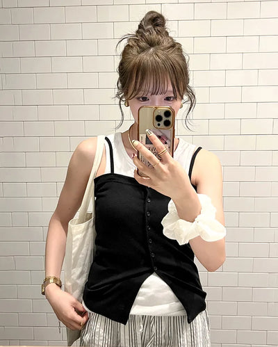 Button Rib Bustier