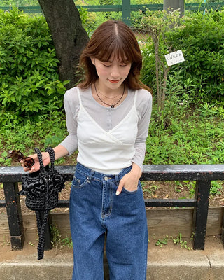 V-neck slit camisole