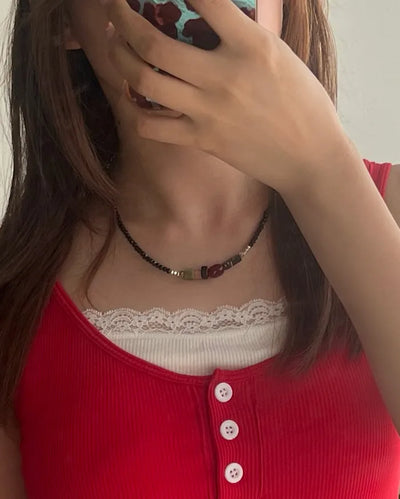 Colored bead necklace
