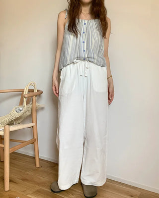 Pocket Banding Wide Pants