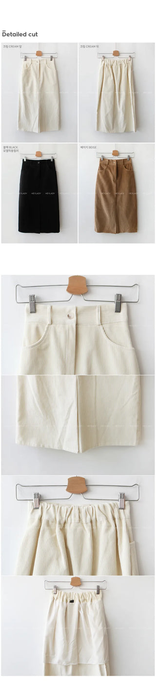 Corduroy long skirt