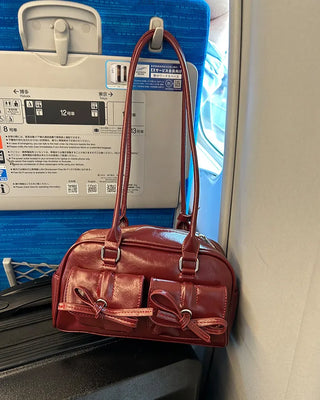 Ribbon Two-Pocket Shoulder Bag