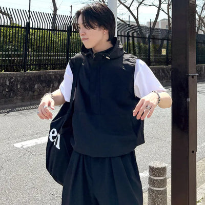 (Unisex) Hooded Anorak Vest