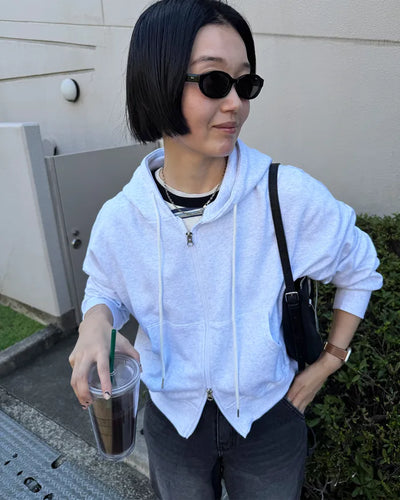 Double-zip hoodie