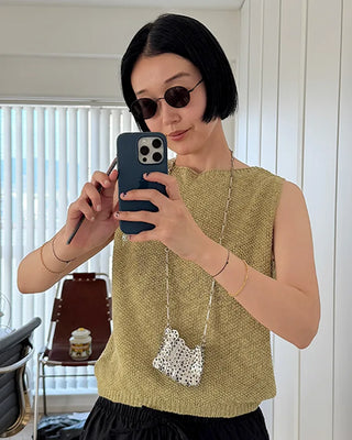 Linen knit sleeveless dress