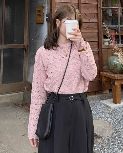 Wave openwork knit