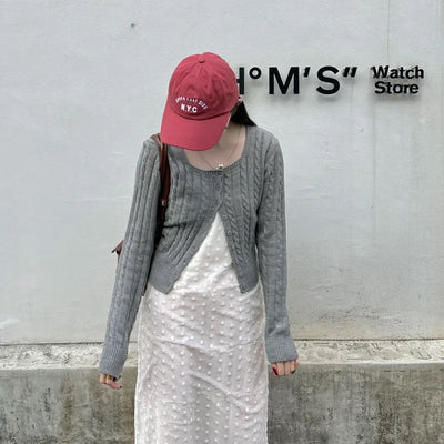 Cable knit cardigan