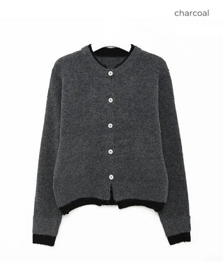 Layered Bicolor Round Cardigan