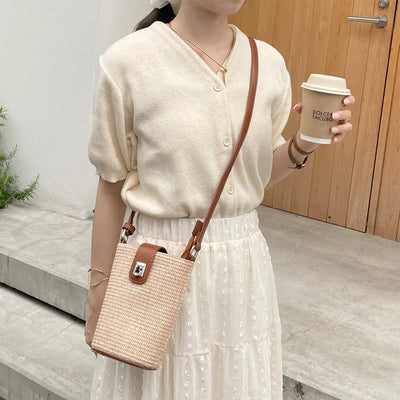 V-neck knit cardigan