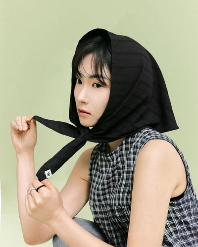 [8th Re-release] [BEST 50] [6th Re-release] (ORIGINAL) Line Cotton Scarf (black)