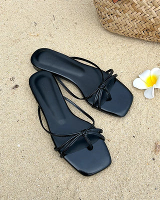 Strap Square Toe Slippers