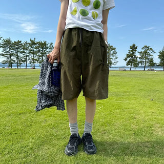 (Unisex) String Cargo Bermuda Pants