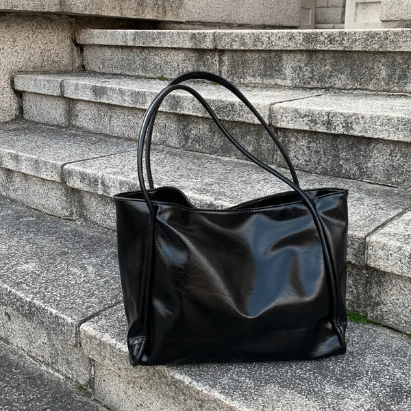 Leather Big Shoulder Bag