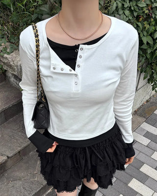 Layered long-sleeve T-shirt