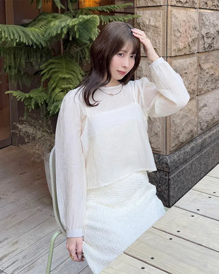 Bustier blouse layered set