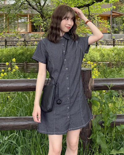 Shirt denim dress