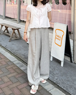 Striped wide slacks
