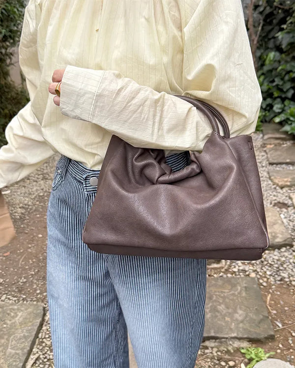Shirring Round Strap Tote Bag