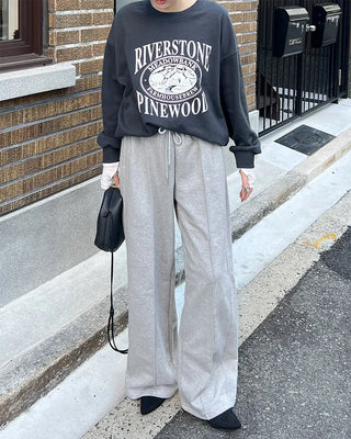 Pintuck Wide Sweatpants