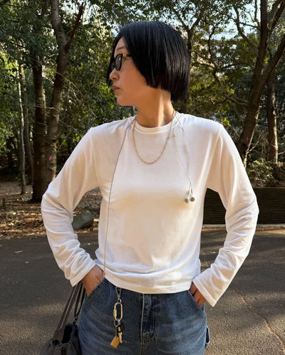 Brushed round neck T-shirt