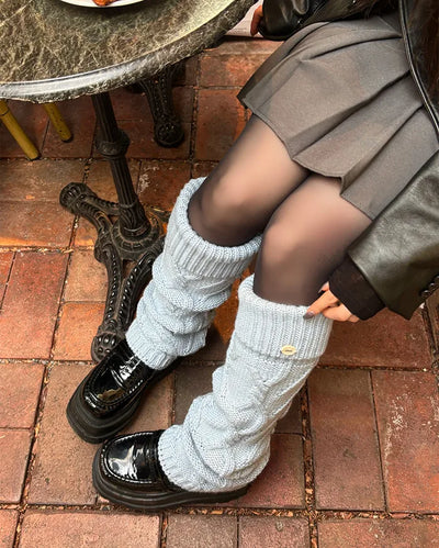 Cable knit leg warmers