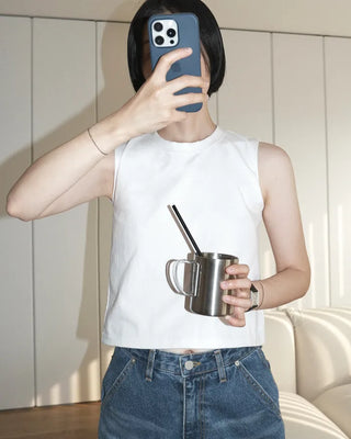 Round neck sleeveless